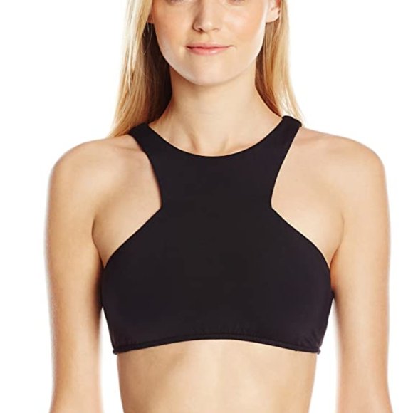 black high neck swim top